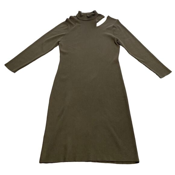 Venus Sweater Dress Turtleneck Long Sleeve Olive Green Size 1X - Picture 4 of 9
